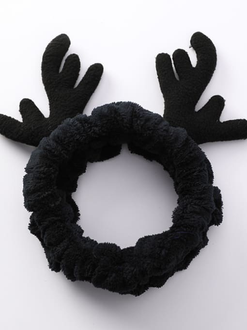 H black (hairband) Cute Christmas Antler Downy Hair Hoop