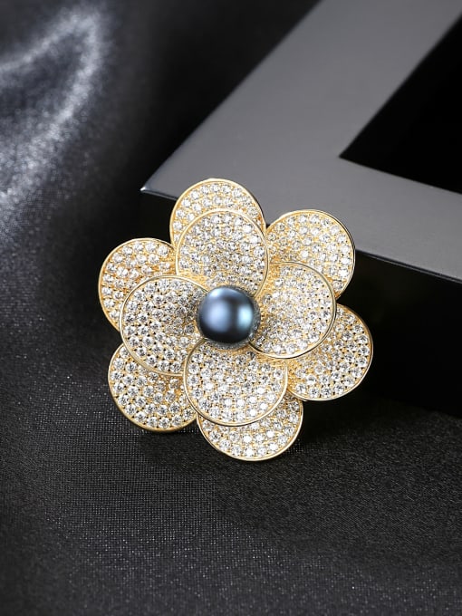 CCUI Sterling Silver high-end exquisite 8-8.5mm natural pearl flower brooch 0