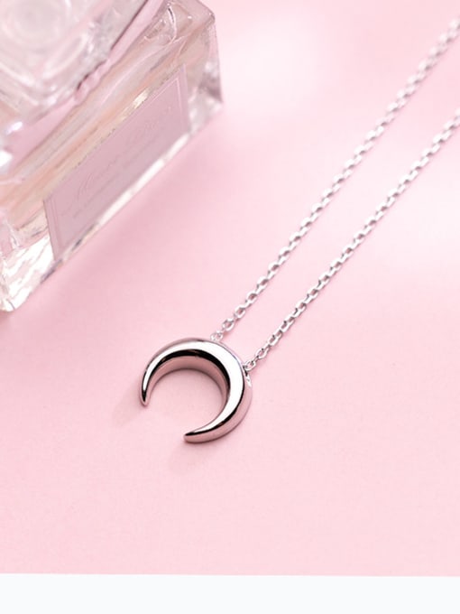 Rosh S925 Silver Necklace Pendant female fashion simplicity Moon Necklace temperament personality Necklace Chain D4293 2