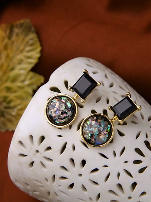 KM Fashion Colorful Artificial Gemstones Geometric Detachable drop earring 1