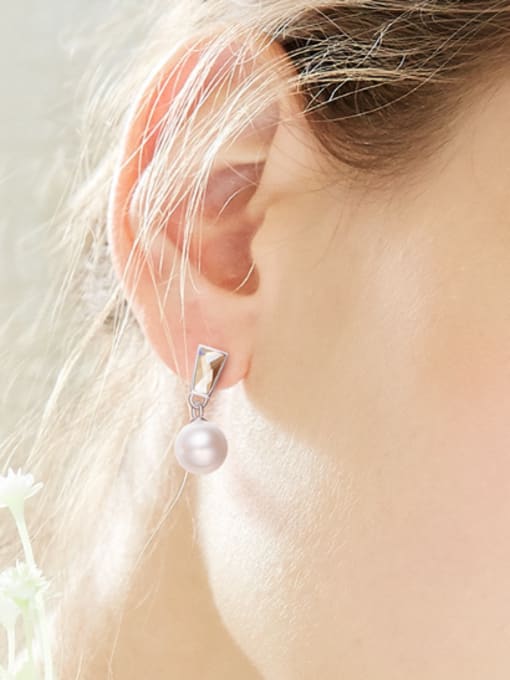 CEIDAI Fashion Freshwater Pearl austrian Crystal Stud Earrings 1
