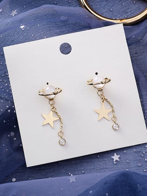 Girlhood Alloy With Imitation Gold Plated Fashion Star Drop Earrings 3
