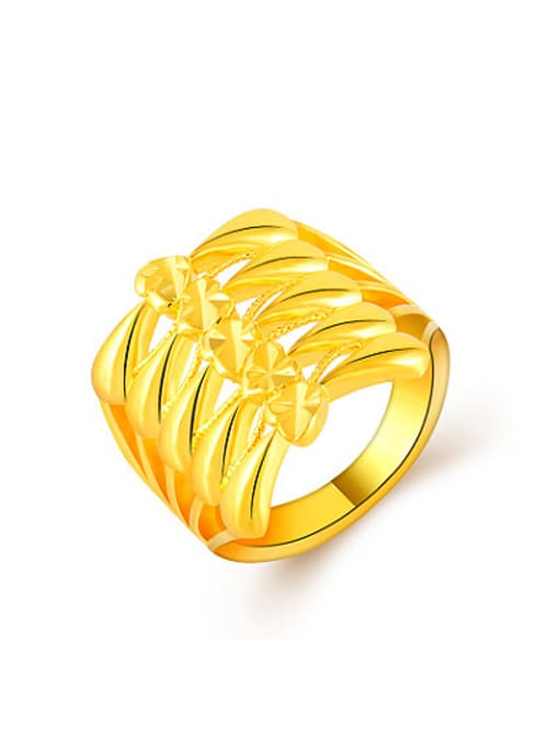 Yi Heng Da Women Personality Bowknot Shaped Gold Plated Ring