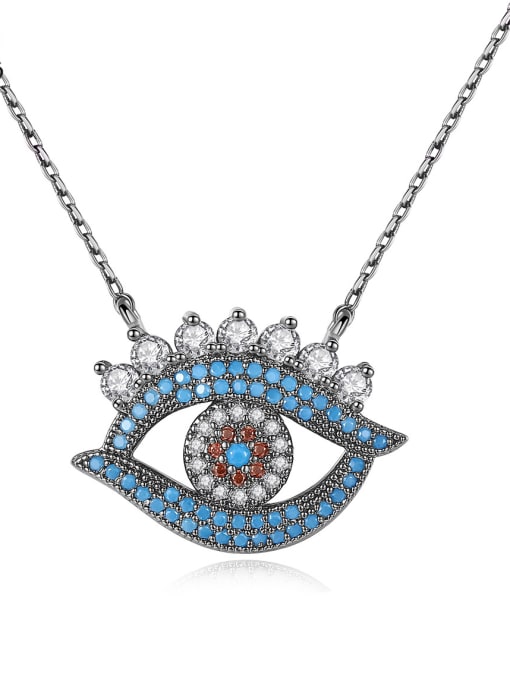 BLING SU Copper With Gun Plated Exaggerated Evil Eye Necklaces 0