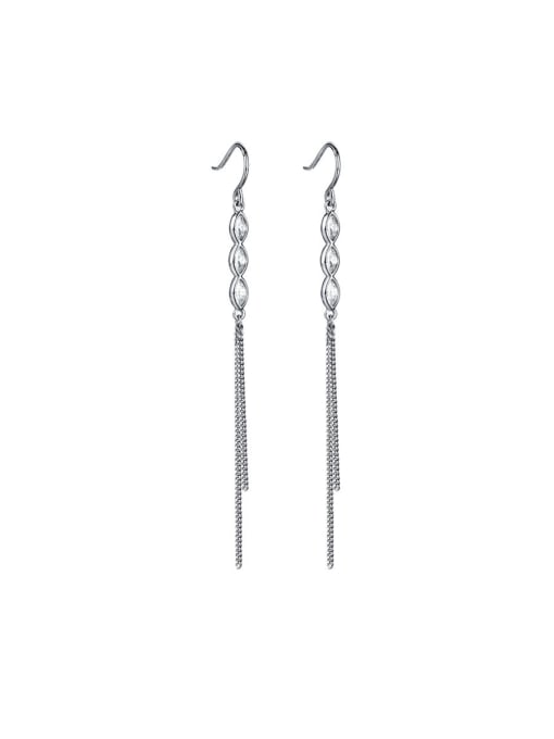 sliver 925 Sterling Silver With Cubic Zirconia Trendy  Flow comb Drop Earrings