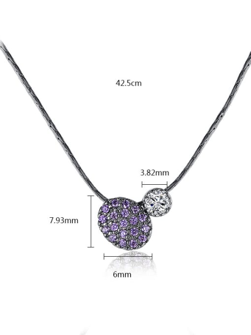 BLING SU Copper With 3A cubic zirconia Fashion Round Necklaces 3