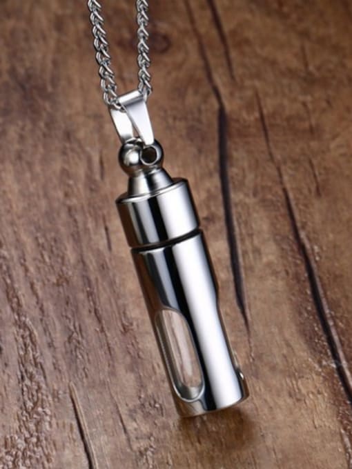 Steel All-match Perfume Bottle Shaped Titanium Pendant