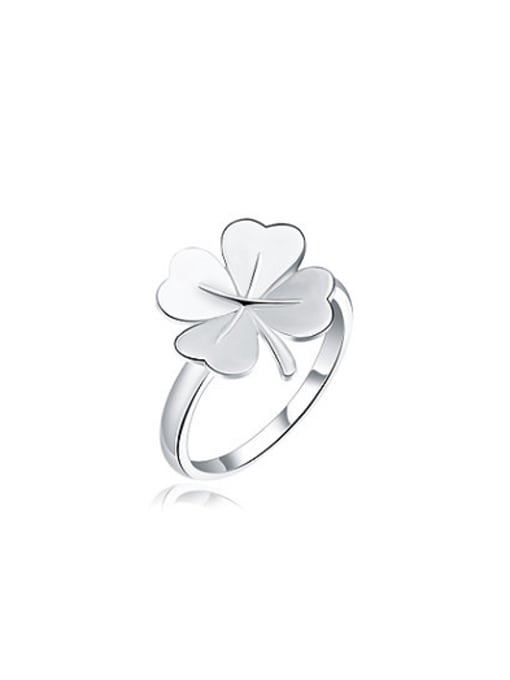 Ronaldo Fashion Platinum Plated leaf Shaped Ring 0