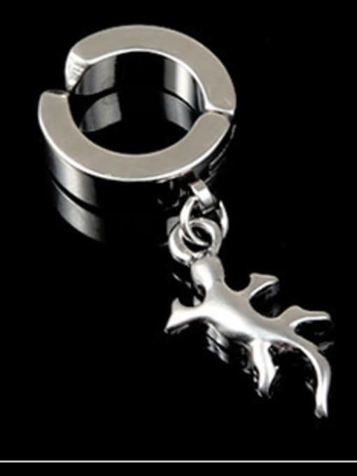 Section 6 Steel Gecko Stainless Steel With Black Gun Plated Personality Cross Stud Earrings