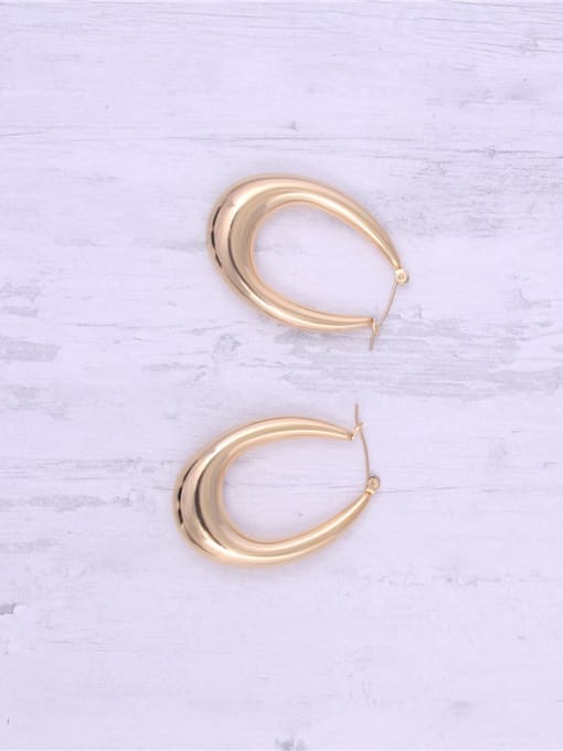 GROSE Titanium With Gold Plated Punk Geometric Hoop Earrings 4