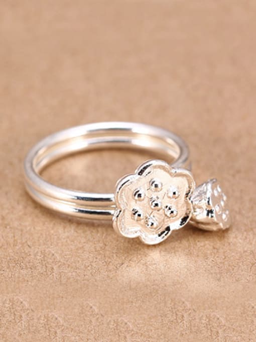 Peng Yuan Ethnic Lotus Seedpot Silver Ring 0