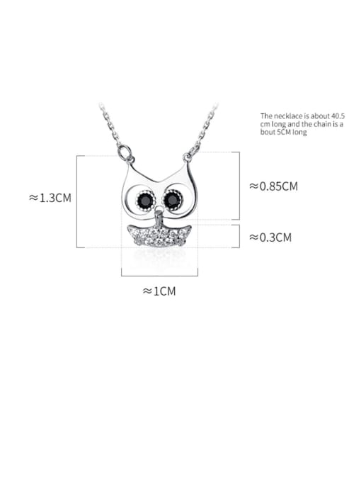 Rosh 925 Sterling Silver With Cubic Zirconia Cute Animal Owl Necklaces 4