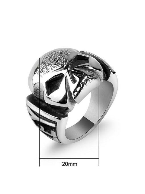 RANSSI Fashion Titanium Skull Statement Ring 2