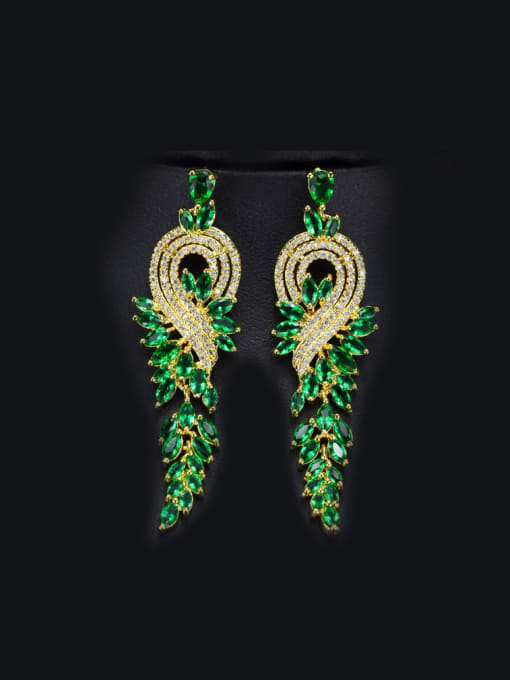 L.WIN Fashion Zircons Tassel Drop Chandelier earring 0