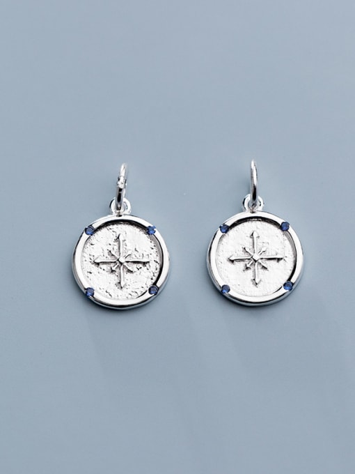 FAN 925 Sterling Silver With Cubic Zirconia  Simplistic Round Charms 3