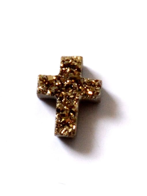 Gold Fashion Shiny Natural Agate Stone Cross Pendant