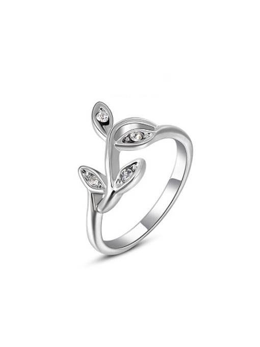 Ronaldo Exquisite Leaf Shaped Austria Crystal Ring 0