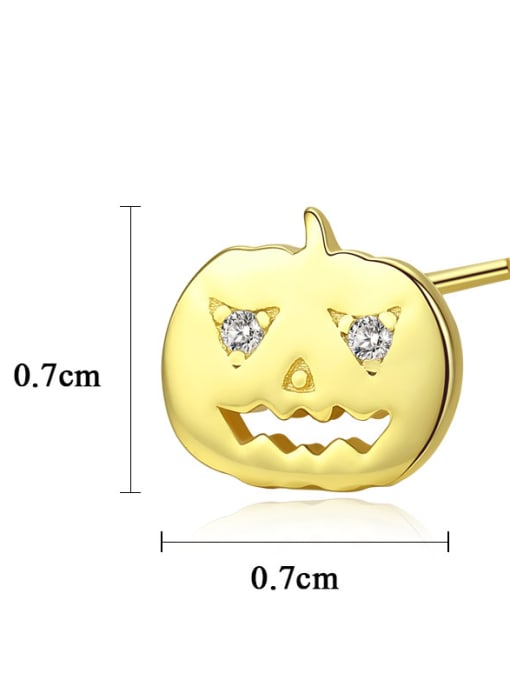 CCUI 925 Sterling Silver Halloween pumpkin Stud Earrings 3