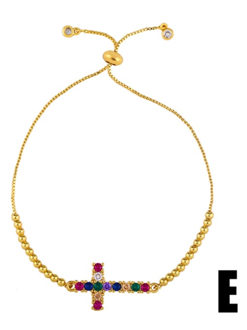B78-E section Copper With Cubic Zirconia Fashion Crown heart cross Bracelets
