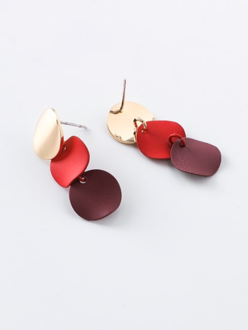 Gold Alloy With Gold Plated Simplistic Round Drop Earrings