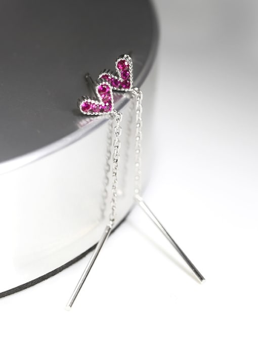Peng Yuan Fashion Little Heart Zirconias 925 Silver Drop Earrings 0
