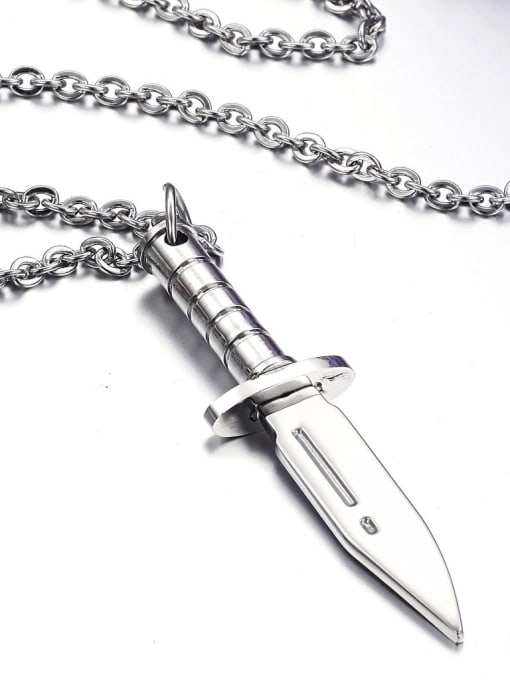 Open Sky Fashion Personalized Dagger Pendant Titanium Necklace 1