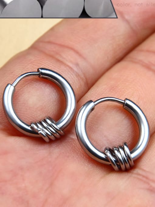 BSL Stainless Steel With Personality Round Earrings 2