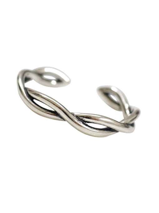 DAKA Simple Woven Silver Opening Ring 0
