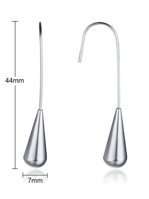 Steel Color 44Mm Simple water-drop stainless steel earrings two sizes optional