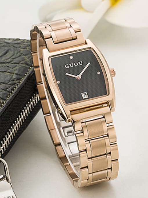 Black 2 2018 GUOU Brand Simple Square Numberless Watch