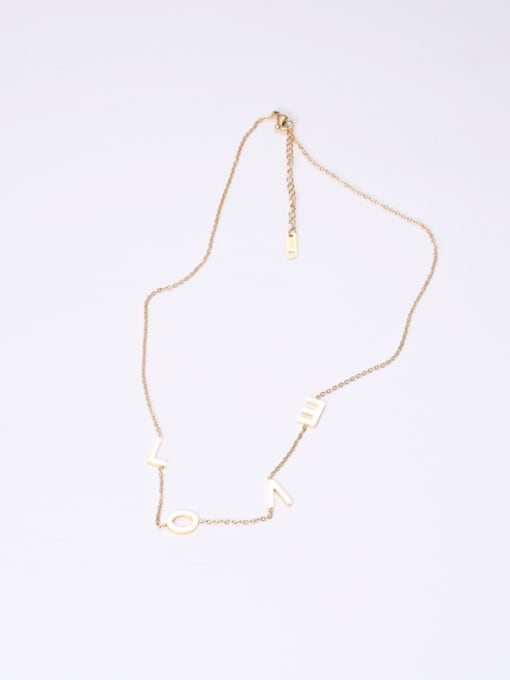GROSE Titanium With Gold Plated Simplistic Monogrammed Necklaces