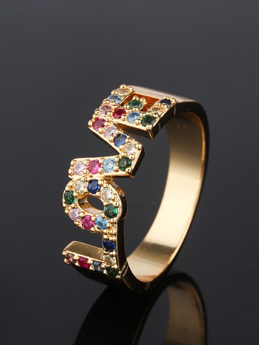 ROSS Copper With Cubic Zirconia Fashion Monogrammed Multistone Rings