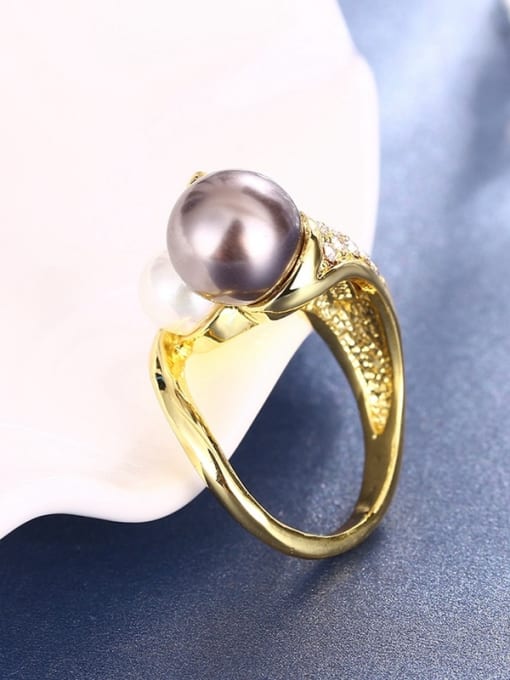 Ronaldo Exquisite Double Color Artificial Pearl Ring 1