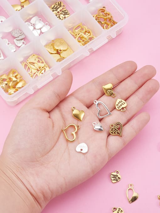 DIY Alloy With Gold Plated Class Heart Charms 1