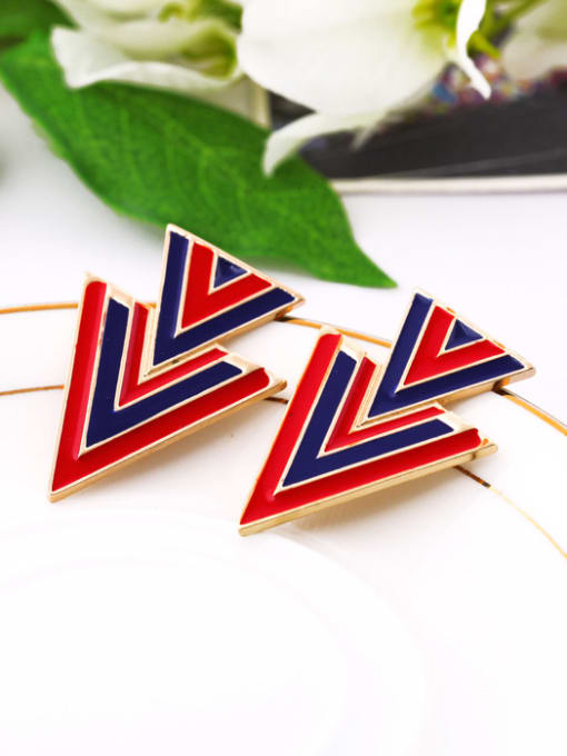 Red Blue Personality Triangle Alloy stud Earring