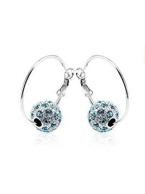 blue Fashion Rhinestone-studded Bead Earrings