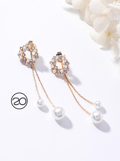 20#H7211 Alloy With Rose Gold Plated Simplistic Flower Stud Earrings