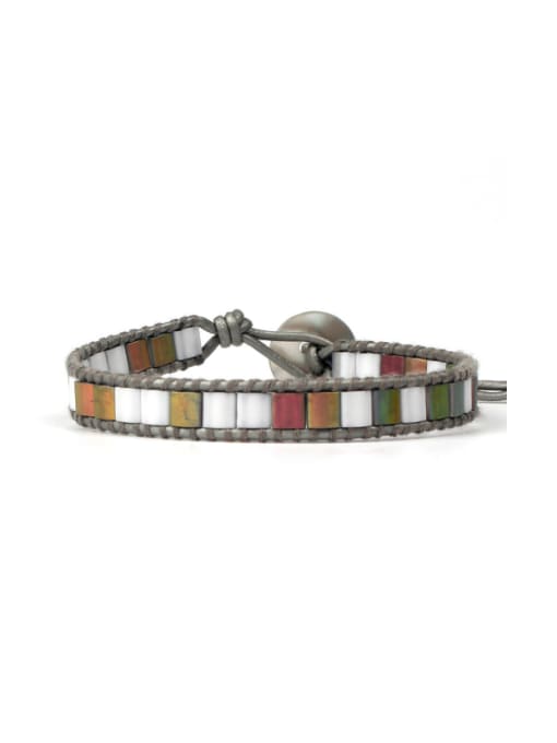 HB673-D High Quality Gift Woven Leather Rope Bracelet