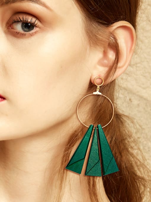 CEIDAI Retro style Exaggerated Hollow Round Drop Earrings 1