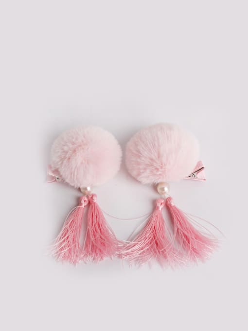 Pink 2018 Ball Tassel Hair clip