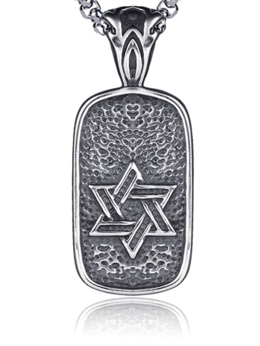 Star of david (No Chain) Stainless Steel With Antique Silver Plated Trendy Star of david Necklaces