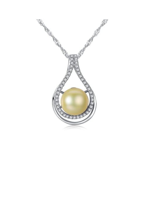CCUI 925 Sterling Silver With Platinum Plated Simplistic Geometric Necklaces 0
