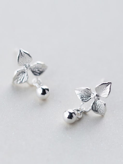 Rosh S925 silver fashion sweet flower bead cuff earring 0