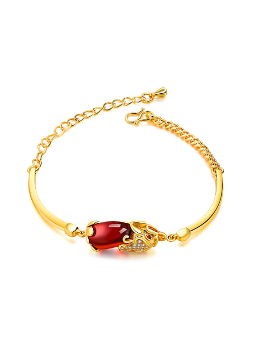 Open Sky Fashion Ruby Stone Gold Plated Bracelet