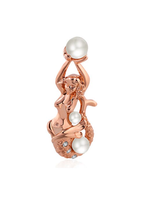Ronaldo Personality Rose Gold Plated Artificial Pearl Brooch