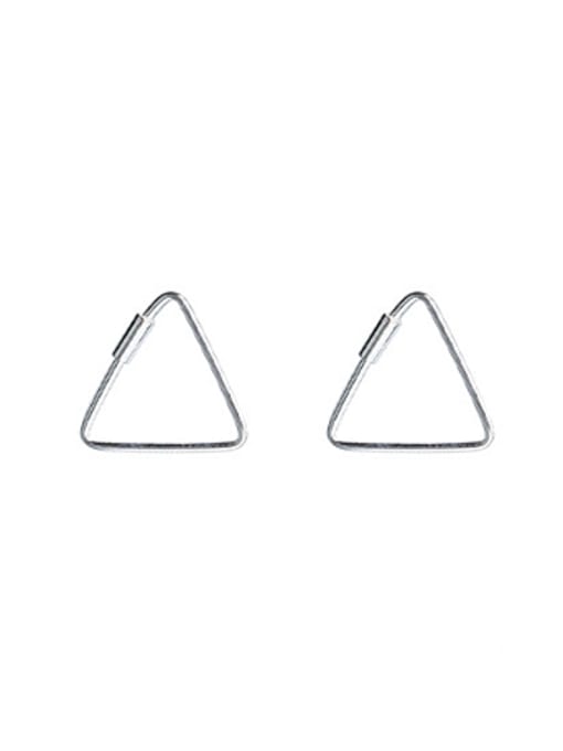 Triangle Simple Geometrical Silver Stud Earrings