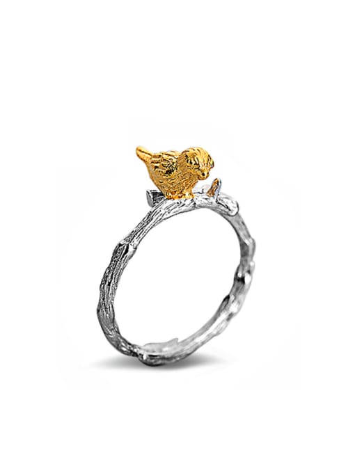 Ya Heng Little Bird Gold Plated Silver Plated Opening Ring 0