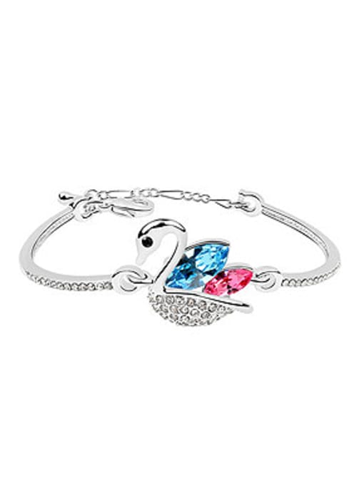 double color Fashion austrian Crystals Little Swan Alloy Bracelet