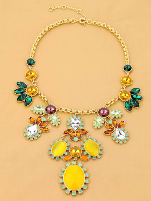 KM Luxury Flower Alloy Necklace 1