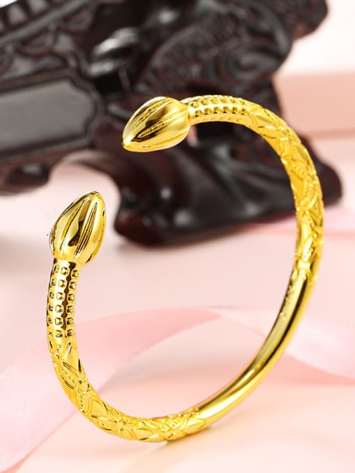XP 2018 Copper Alloy 24K Gold Plated Ethnic style Opening Bangle 1